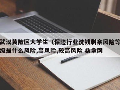 长沙武汉黄陂区大学生（保险行业洗钱剩余风险等级是什么风险,高风险,较高风险 桑拿网